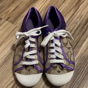 Coach Purple and Tan Women's Sneakers